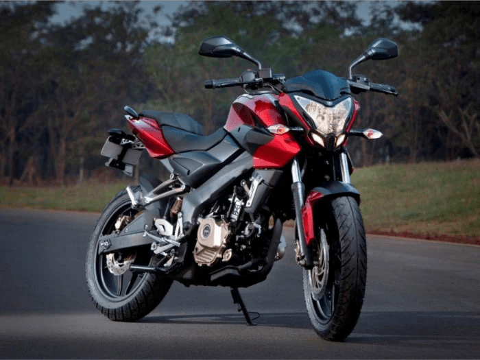Bajaj Pulsar NS200 - Cocktail Wine Red – White - Front View