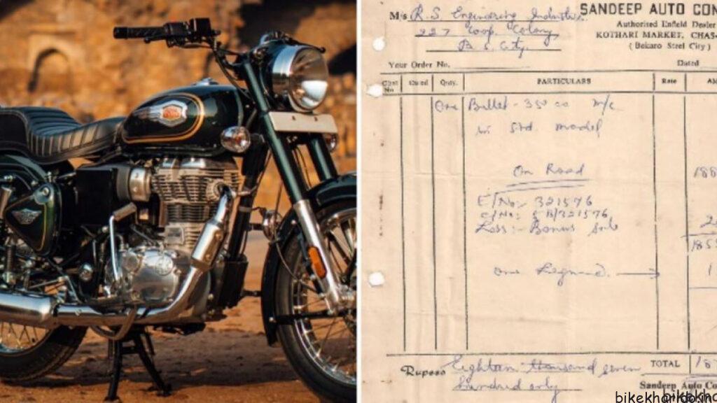 Bill Of Royal Enfield Bullet From 1986 Goes Viral