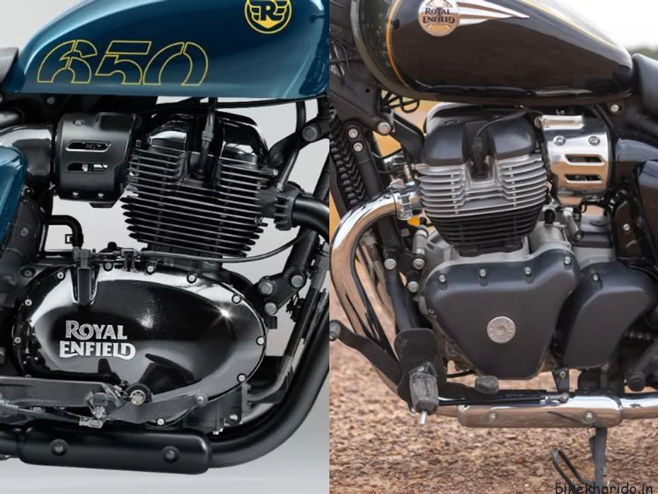 Royal Enfield Shotgun 650 vs Super Meteor 650 engine