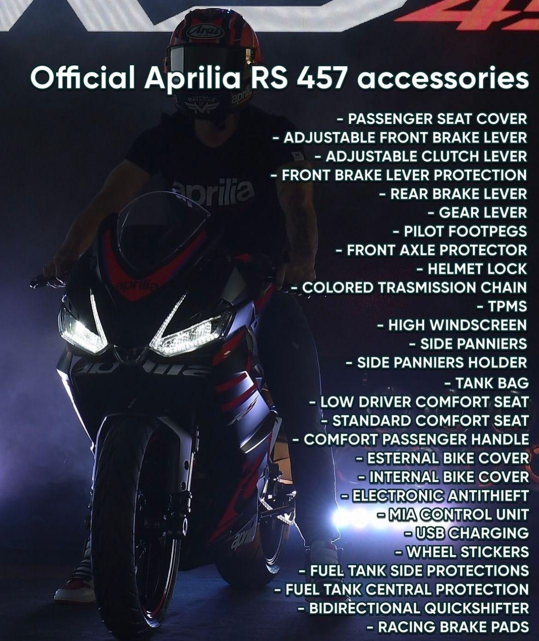 Aprilia RS 457 Accessories List