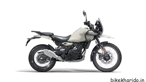 Royal Enfield Himalayan 750 side profile on mountain trail
